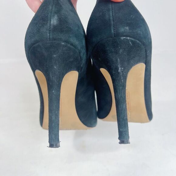 Vince Camuto Metseya Black Suede Bootie Heel Pump Split Vamp Women's Size 8 - Picture 4 of 8